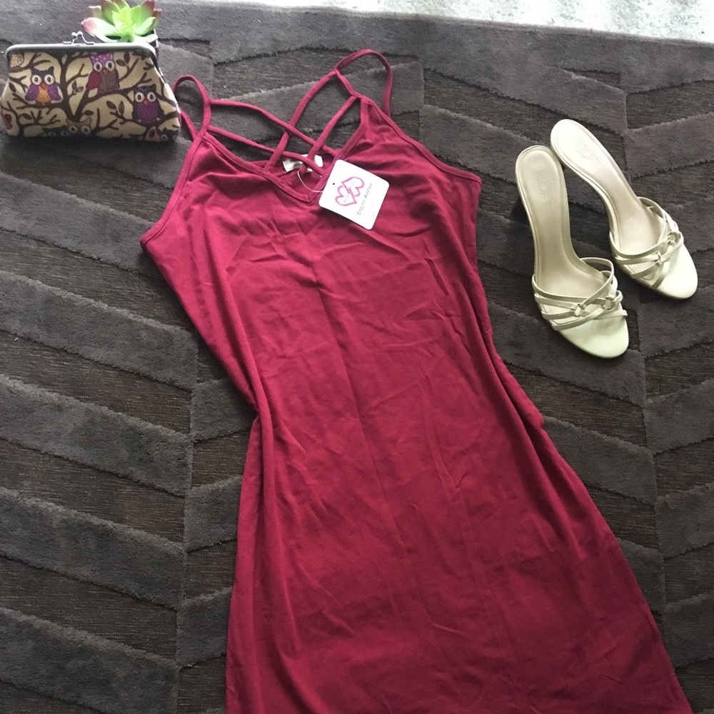 Red Crisscross Tank Dress